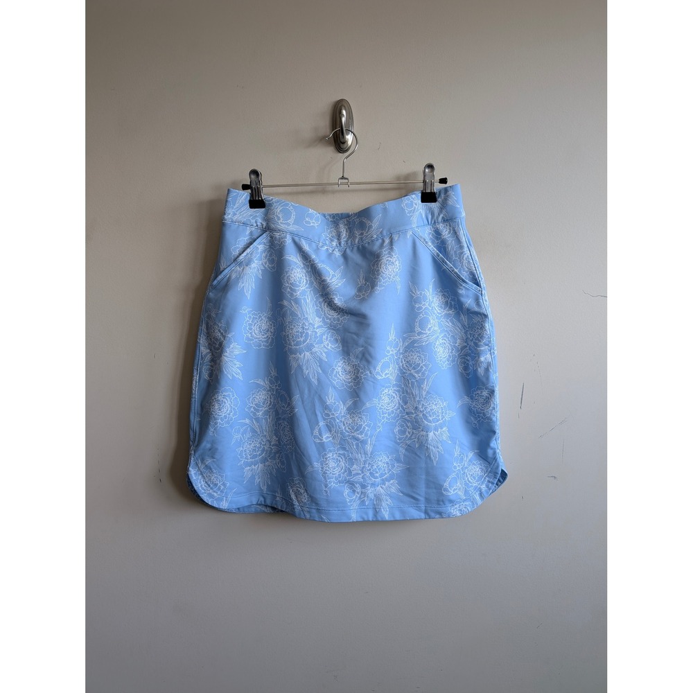 Peter Millar Women Blue Floral Golf Skort UPF 50+ Performance Skirt LF22EB15HS M